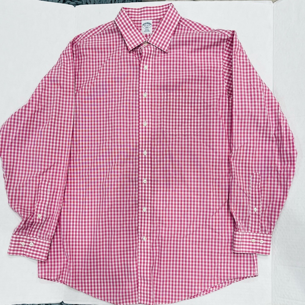 Brooks Brothers Pink Gingham Dress Shirt
